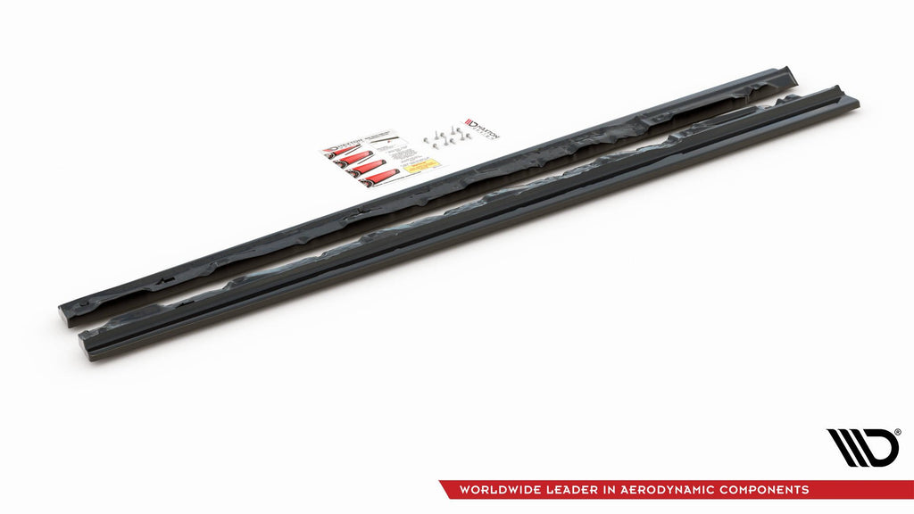 Maxton Design Street+ Seitenschweller Leisten passend für Audi SQ5 / Q5 S-Line Mk1 (8R) schwarz Hochglanz