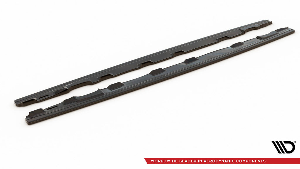Maxton Design Street+ Seitenschweller Leisten passend für Audi S5 / A5 S-Line F5 Sportback schwarz Hochglanz
