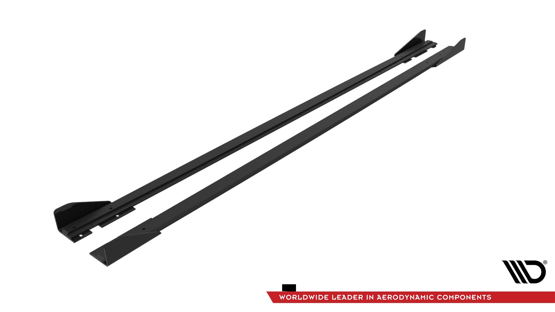 Maxton Design Street Pro Street+ Seitenschweller Leisten + Flaps passend für VW Polo GTI Mk6 Facelift schwarz Hochglanz