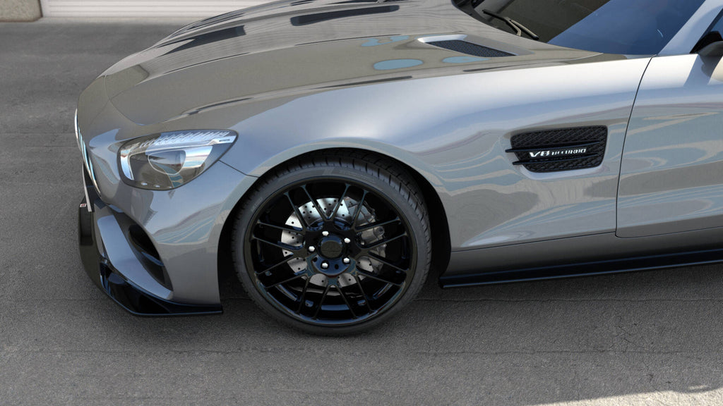 Maxton Design Street+ Spoilerlippe Front Ansatz passend für Mercedes-AMG GT S C190 Facelift schwarz Hochglanz