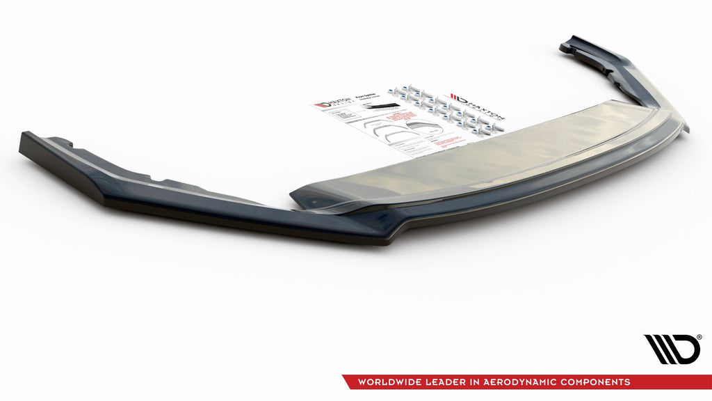 Maxton Design Street+ Spoilerlippe Front Ansatz V.2 passend für Skoda Octavia RS Mk4 schwarz Hochglanz