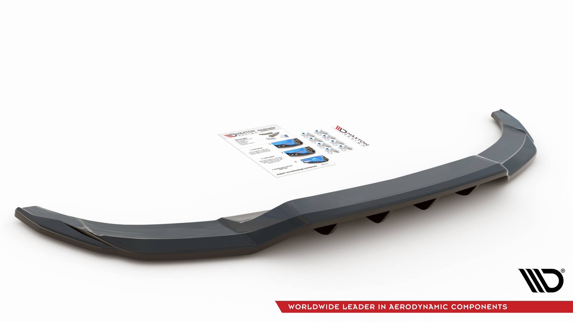 Maxton Design Street+ Mittlerer Diffusor RACE passend für Audi A3 S-Line Sportback 8Y schwarz Hochglanz