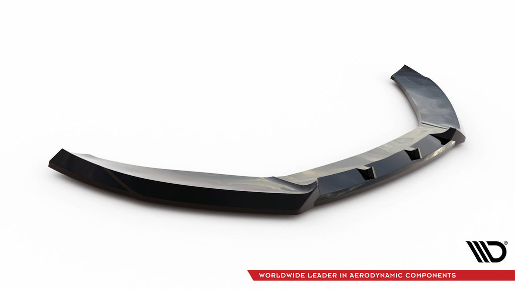 Maxton Design Street+ Spoilerlippe Front Ansatz V.4 passend für Audi S4 / A4 S-Line B8 schwarz Hochglanz