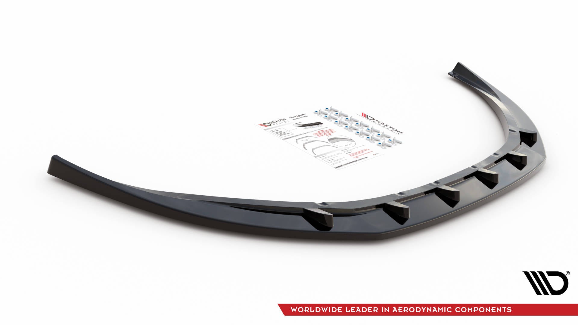 Maxton Design Street+ Spoilerlippe Front Ansatz V.1 passend für Volvo V70 Mk3 schwarz Hochglanz