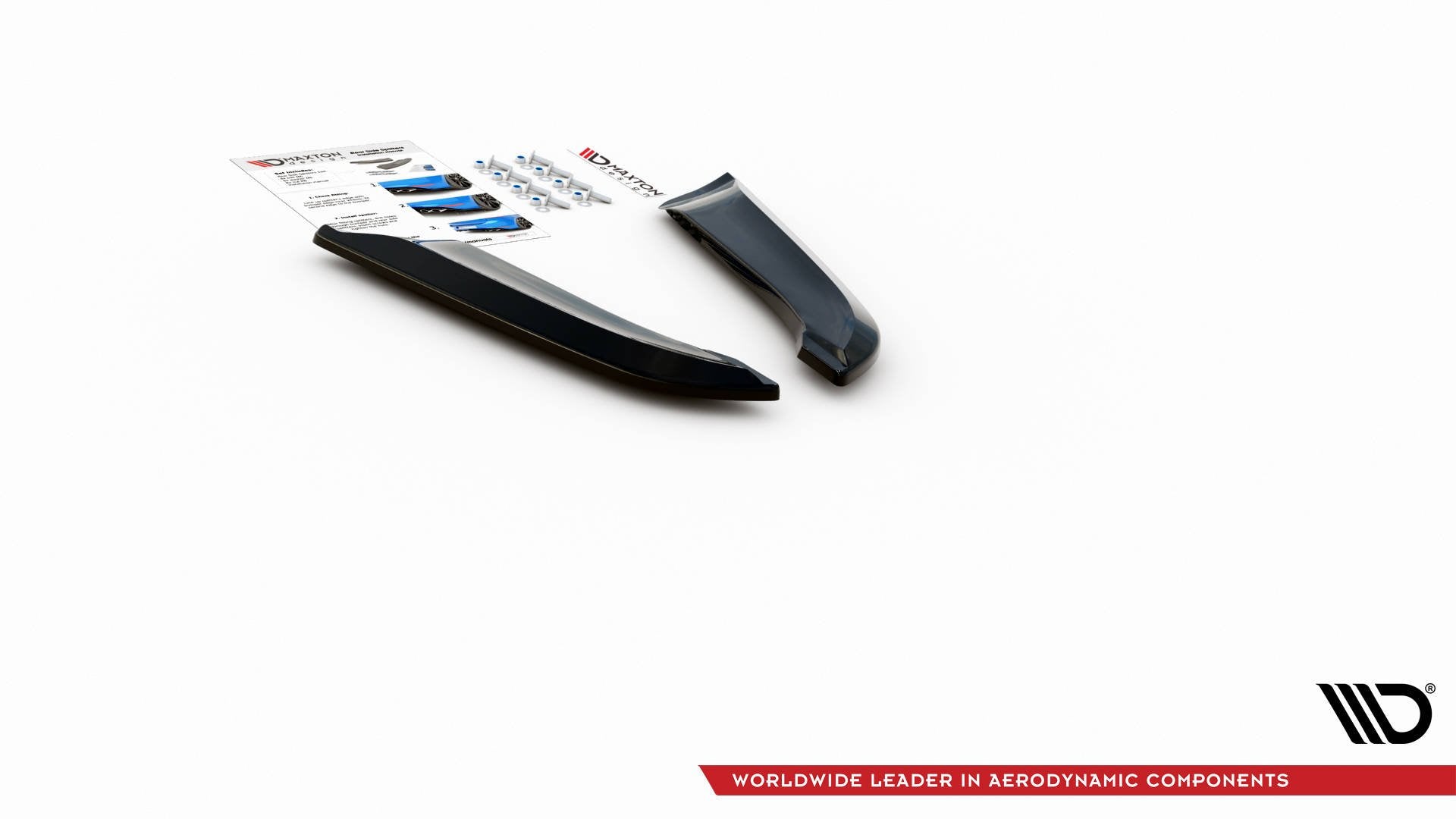 Maxton Design Heck Ansatz Flaps Diffusor V.1 passend für Audi RS4 Limousine B7 schwarz Hochglanz