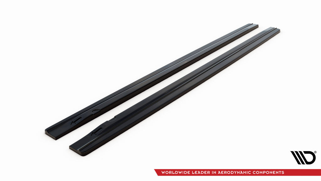 Maxton Design Street+ Seitenschweller Leisten passend für V.1 passend für Audi S4 / A4 / A4 S-Line Limousine / Avant B8 / B8 Facelift schwarz Hochglanz