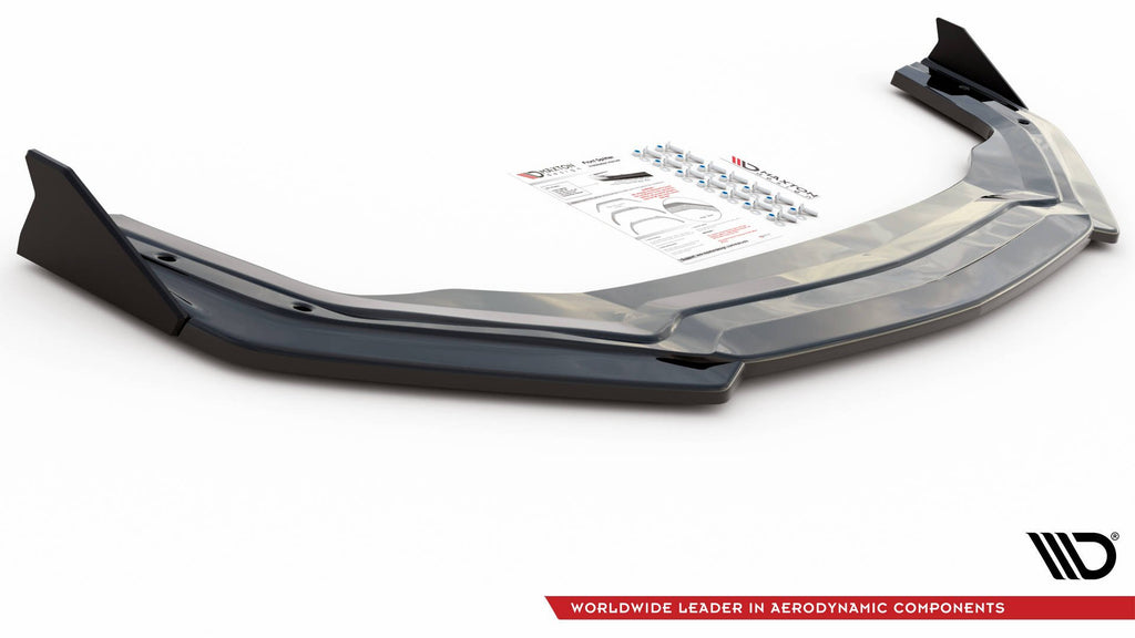 Maxton Design Street+ Spoilerlippe Front Ansatz V.2 + Flaps passend für Ford Mustang GT Mk6 Facelift