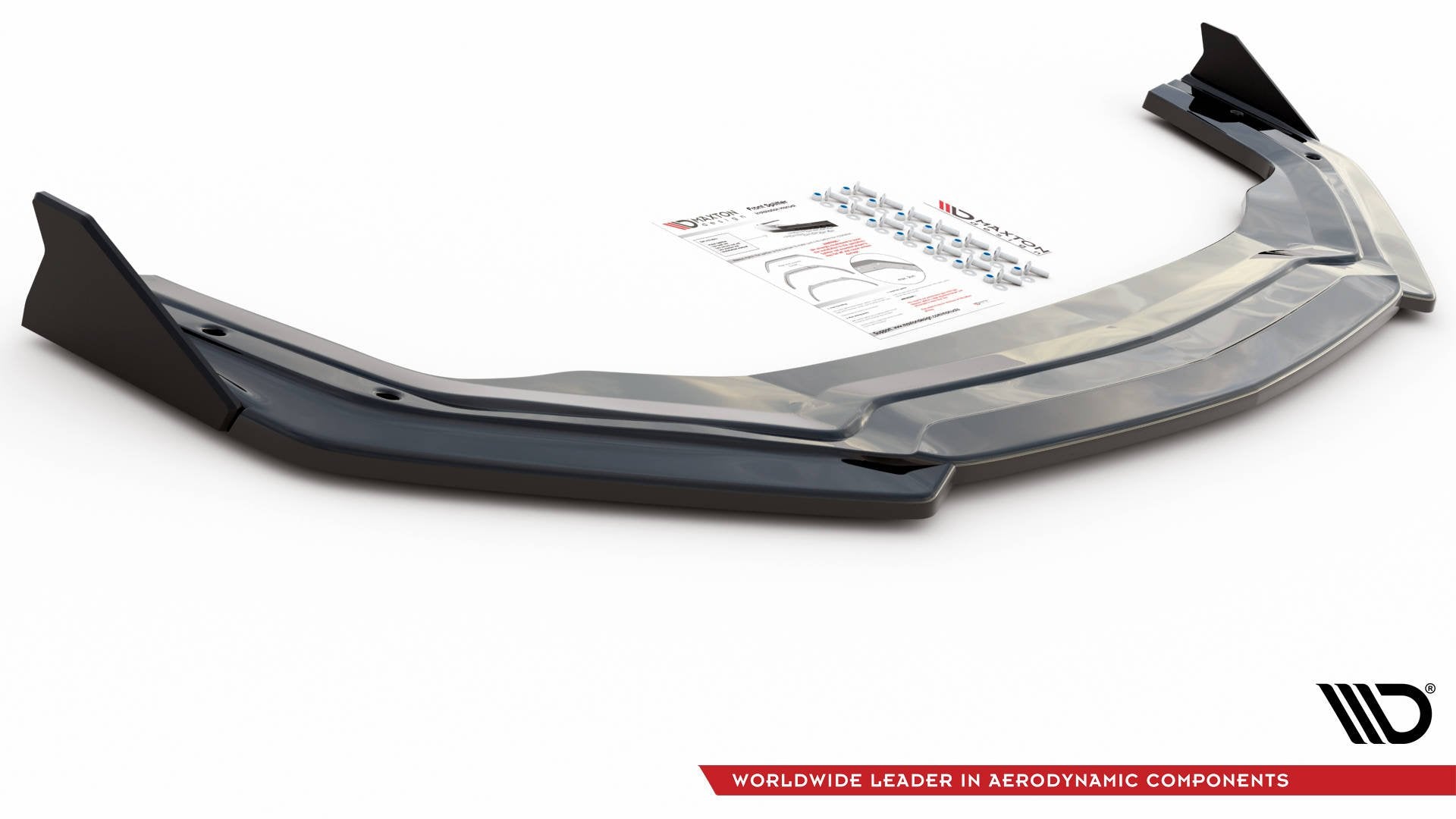 Maxton Design Street+ Spoilerlippe Front Ansatz V.2 + Flaps passend für Ford Mustang GT Mk6 Facelift