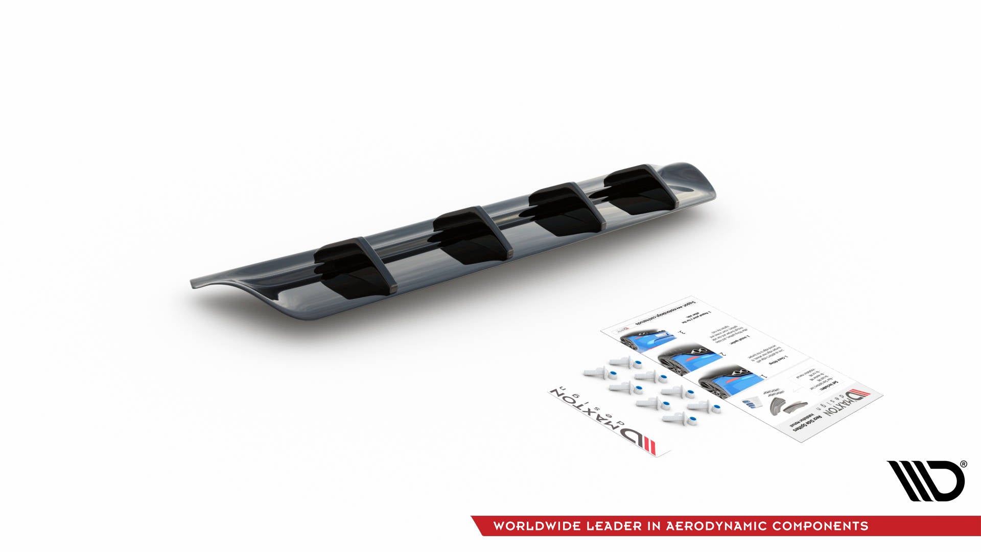 Maxton Design Diffusor Heck Ansatz passend für Maserati Ghibli Mk3 schwarz Hochglanz
