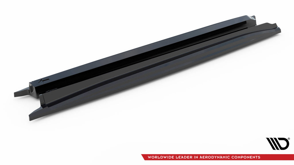Maxton Design Street+ Seitenschweller Leisten passend für Toyota Highlander Mk4 schwarz Hochglanz