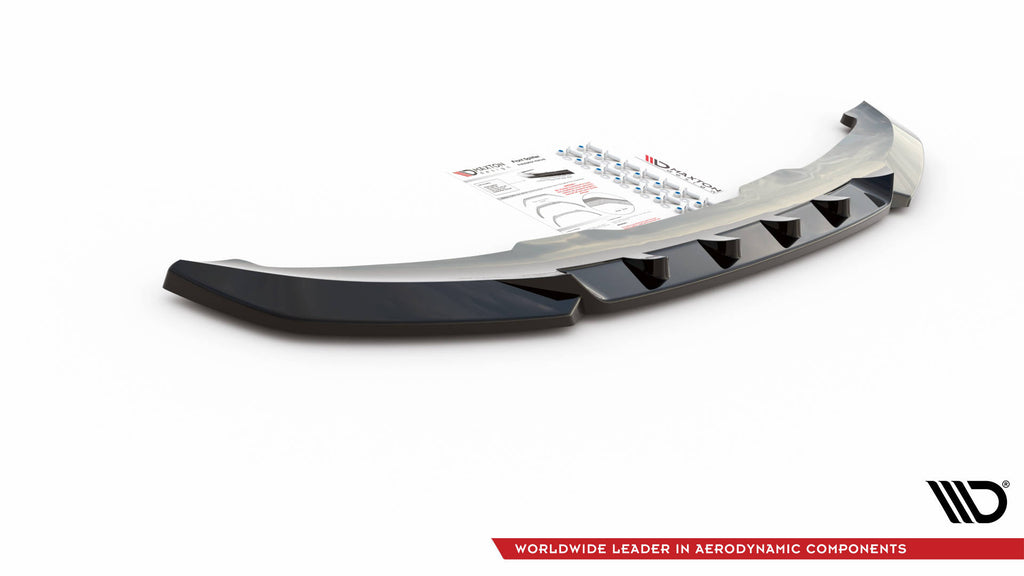 Maxton Design Street+ Spoilerlippe Front Ansatz V.2 passend für BMW i3 S Mk1 Facelift schwarz Hochglanz