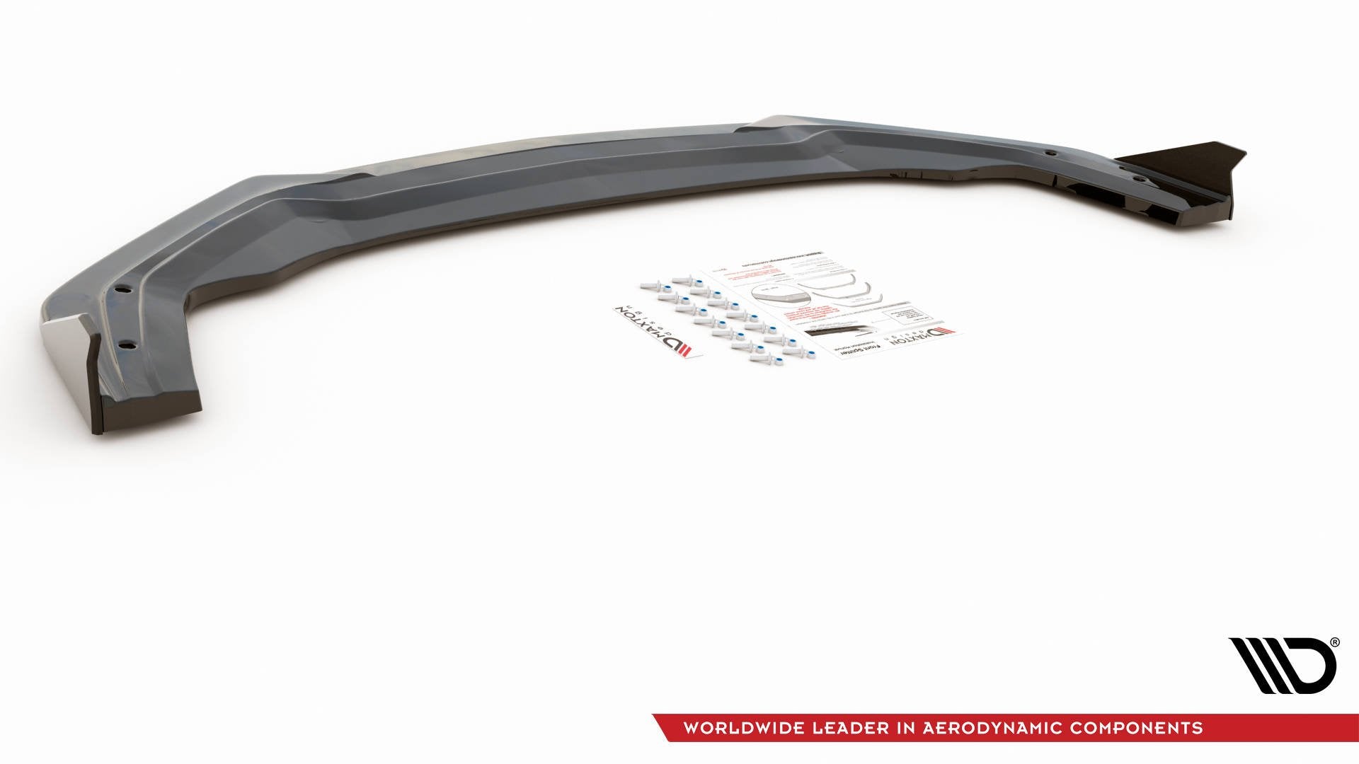 Maxton Design Street+ Spoilerlippe Front Ansatz V.1 + Flaps passend für Ford Mustang GT Mk6 Facelift