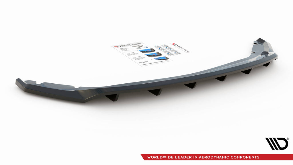 Maxton Design Street+ Mittlerer Diffusor RACE passend für Seat Leon Hatchback Mk3 schwarz Hochglanz