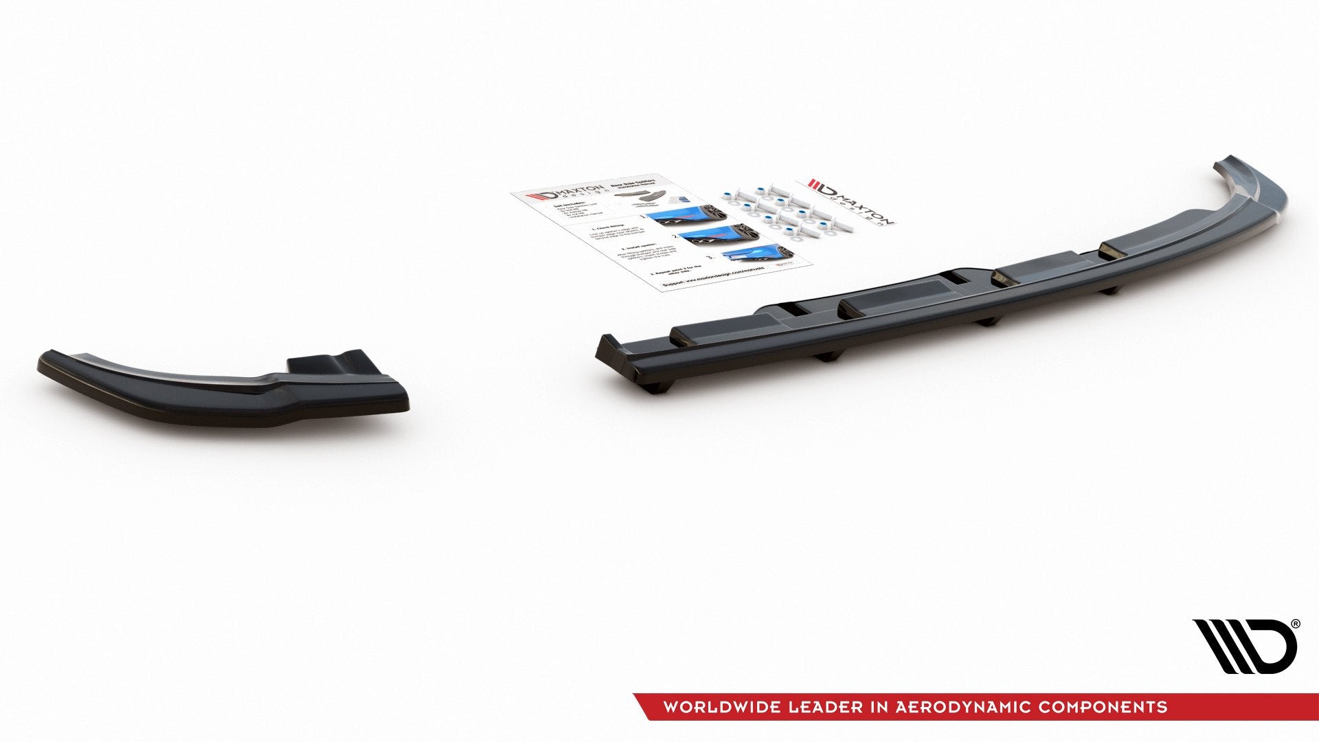 Maxton Design Street+ Mittlerer Diffusor RACE passend für VW Polo GTI Mk6 schwarz Hochglanz
