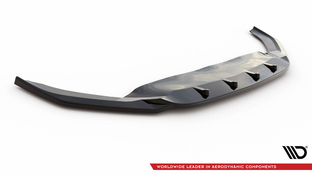 Maxton Design Street+ Spoilerlippe Front Ansatz V.2 passend für VW Passat R-Line B8 Facelift schwarz Hochglanz