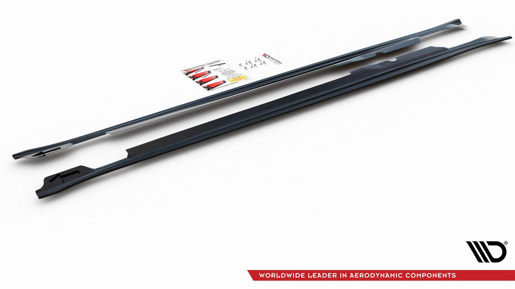 Maxton Design Street+ Seitenschweller Leisten V.2 passend für Porsche Panamera Turbo 970 Facelift schwarz Hochglanz