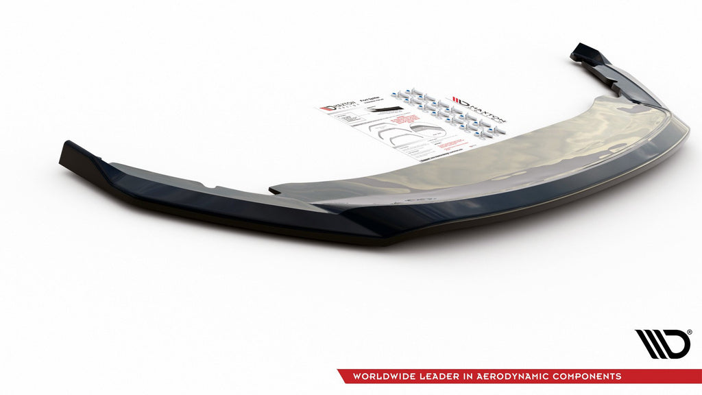 Maxton Design Street+ Spoilerlippe Front Ansatz V.2 passend für Skoda Octavia Mk4 schwarz Hochglanz
