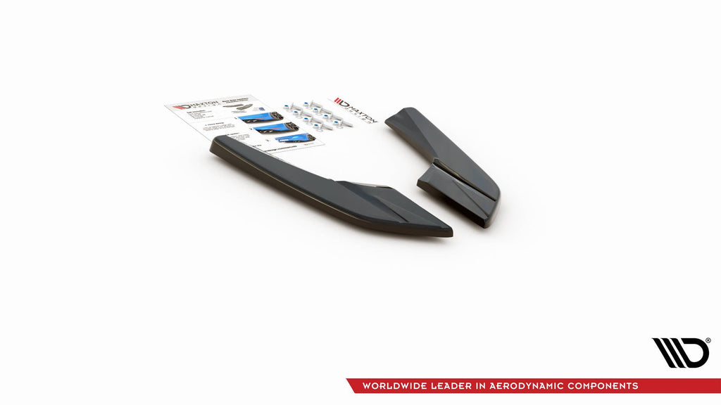 Maxton Design Heck Ansatz Flaps Diffusor V.2 passend für Audi S3 Limousine 8V Facelift schwarz Hochglanz