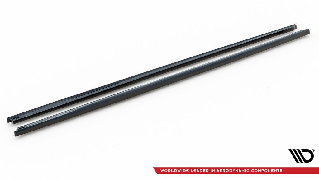 Maxton Design Street+ Seitenschweller Leisten passend für VW Multivan Long T7 schwarz Hochglanz