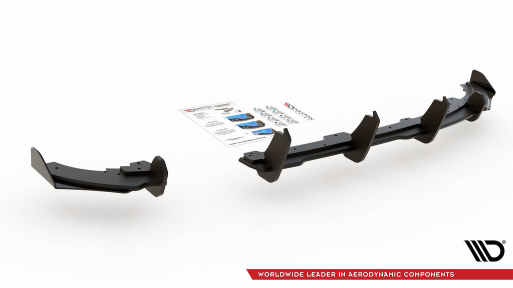Maxton Design Street Pro Diffusor Heck Ansatz + Flaps passend für VW Polo GTI Mk6 schwarz Hochglanz
