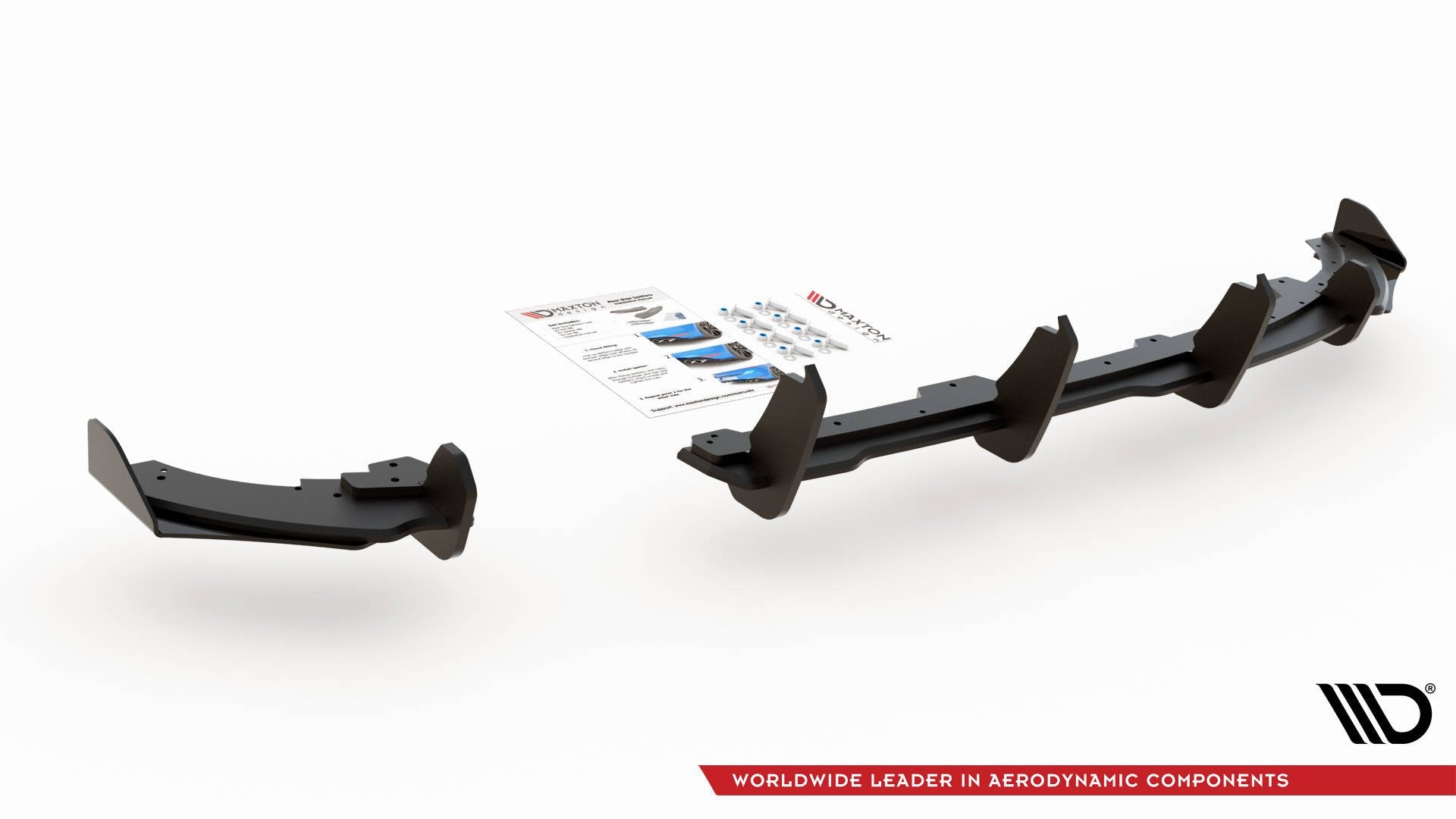 Maxton Design Street Pro Diffusor Heck Ansatz + Flaps passend für VW Polo GTI Mk6 schwarz Hochglanz