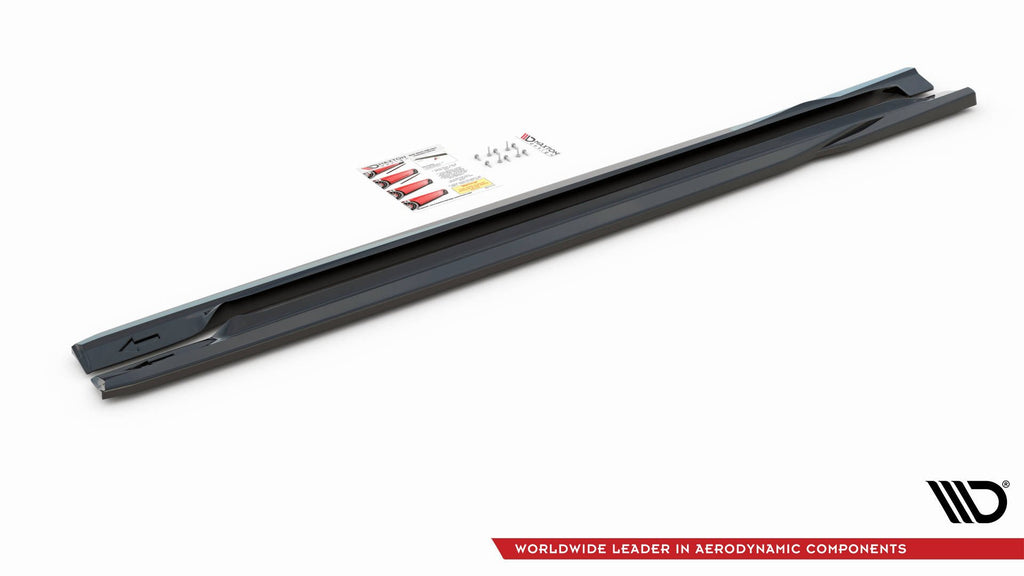 Maxton Design Street+ Seitenschweller Leisten passend für Volvo S60 Standard / R-Design Mk2 / Mk2 Facelift schwarz Hochglanz