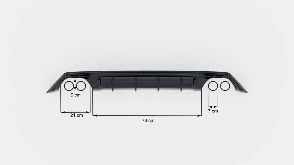 Maxton Design Diffusor Heck Ansatz passend für Ford Focus Hatchabck ST-Line schwarz Hochglanz