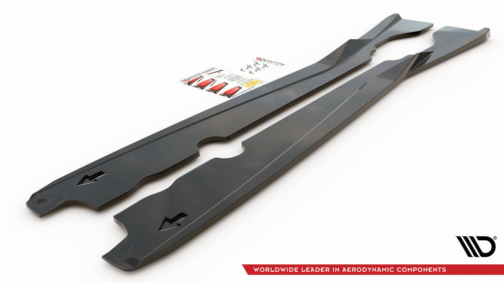 Maxton Design Street+ Seitenschweller Leisten passend für Chevrolet Corvette C8 schwarz Hochglanz