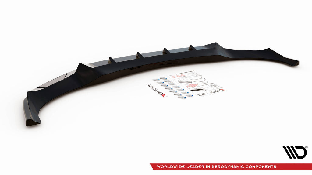 Maxton Design Street+ Spoilerlippe Front Ansatz V.1 passend für BMW X6 M-Paket G06 schwarz Hochglanz