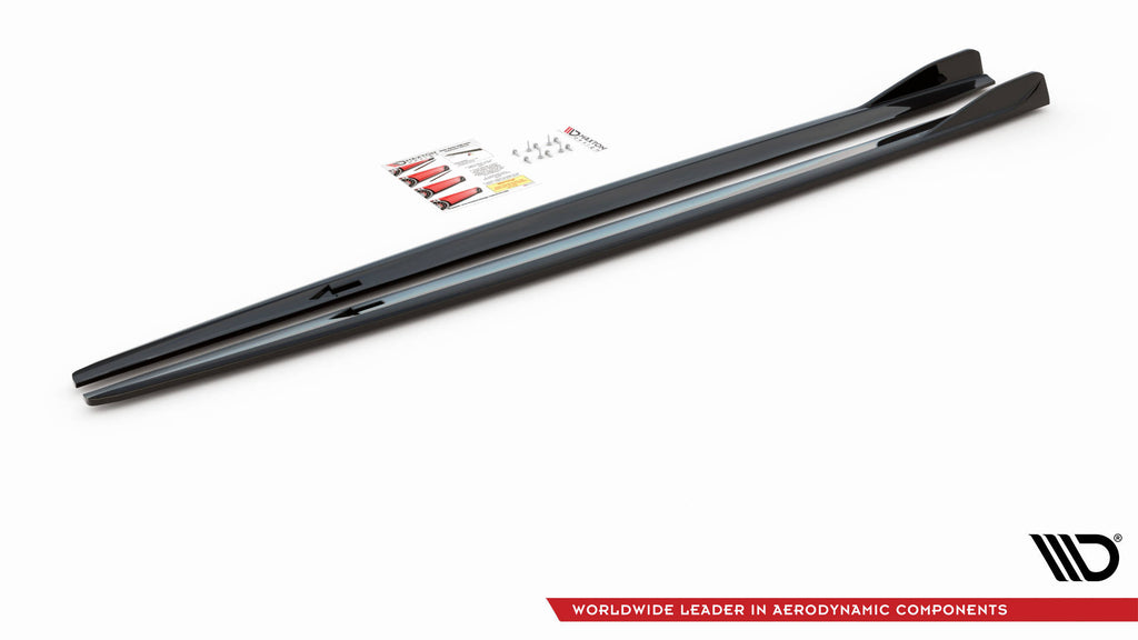Maxton Design Street+ Seitenschweller Leisten V.2 passend für BMW 2 Gran Coupe M-Paket / M235i F44 schwarz Hochglanz