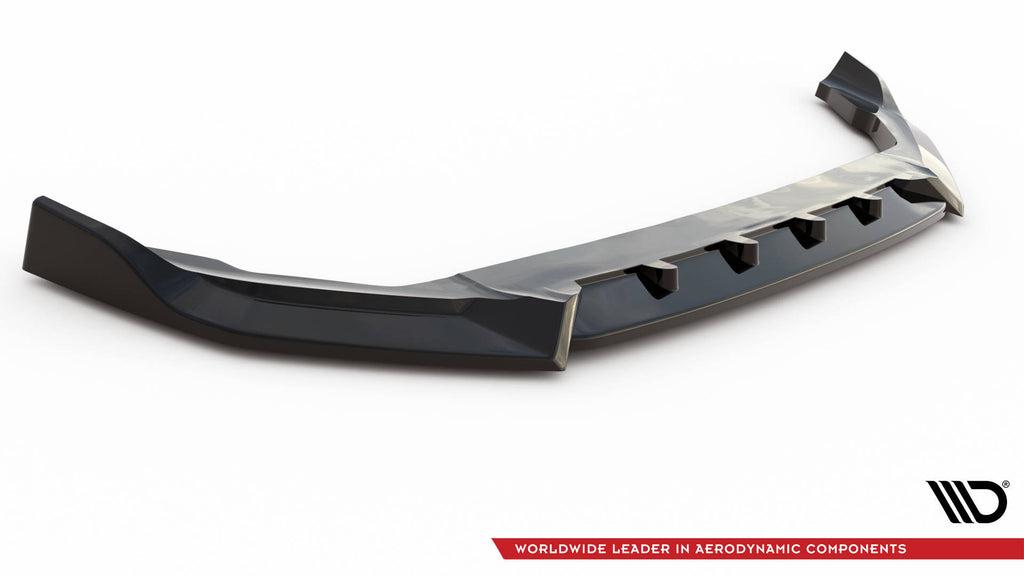 Maxton Design Street+ Spoilerlippe Front Ansatz V.2 passend für Volvo XC90 R-Design Mk2 Facelift schwarz Hochglanz