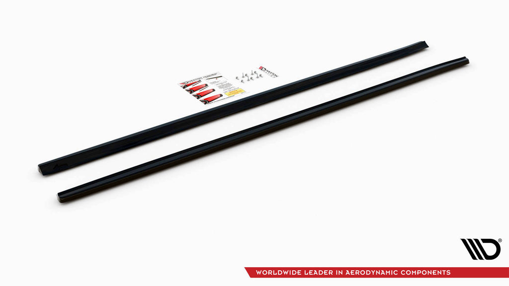 Maxton Design Street+ Seitenschweller Leisten passend für Skoda Octavia RS Mk2 / Mk2 FL schwarz Hochglanz