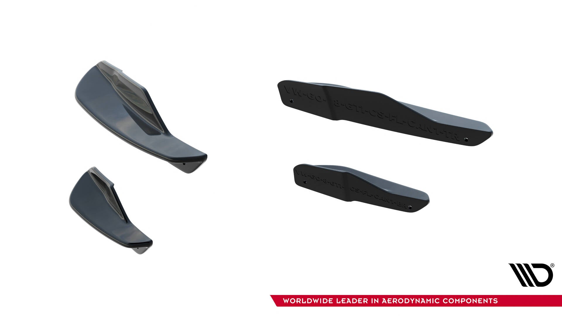 Maxton Design Stoßstangen Flaps Wings vorne Canards passend für VW Golf GTI Clubsport Mk8 Facelift