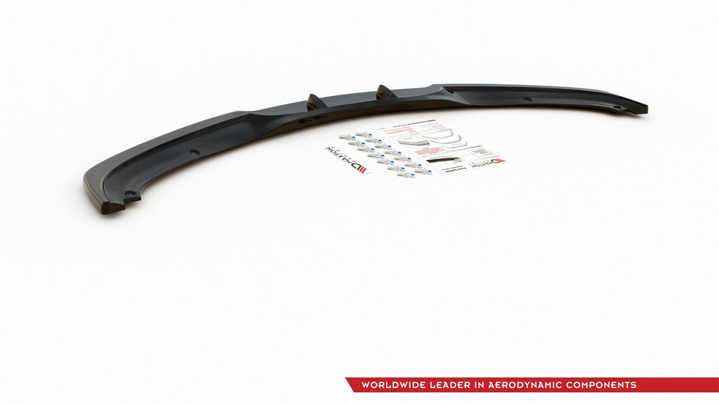 Maxton Design Street+ Spoilerlippe Front Ansatz V.2 passend für BMW 3er E90/E91 Facelift schwarz Hochglanz