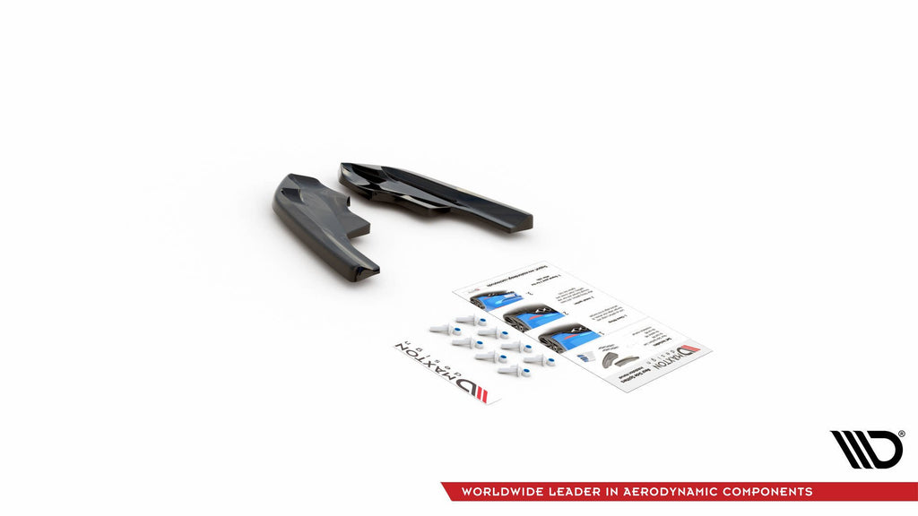 Maxton Design Heck Ansatz Flaps Diffusor V.4 passend für VW Golf R Hatchback Mk8 Facelift schwarz Hochglanz