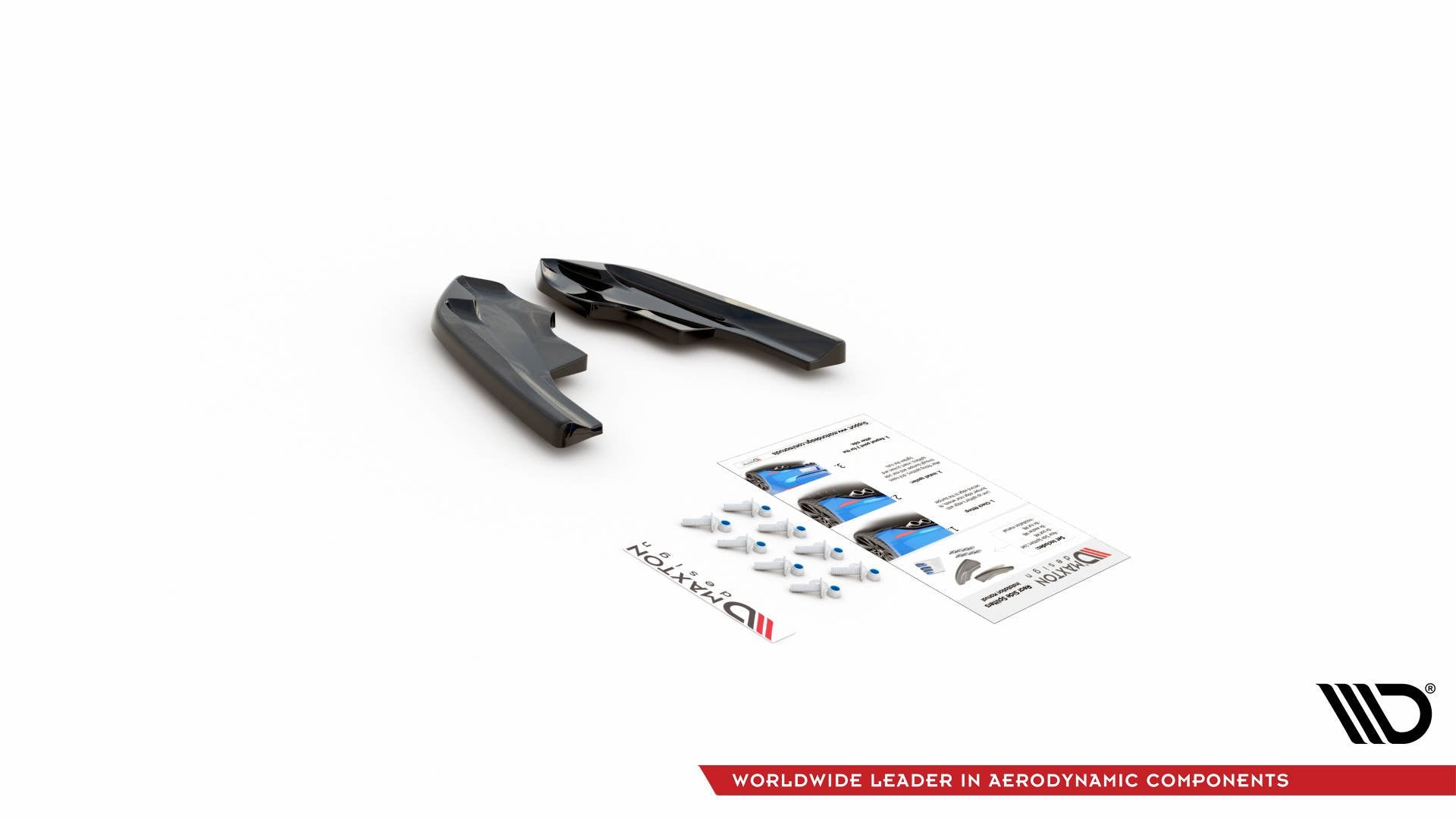 Maxton Design Heck Ansatz Flaps Diffusor V.4 passend für VW Golf R Hatchback Mk8 Facelift schwarz Hochglanz