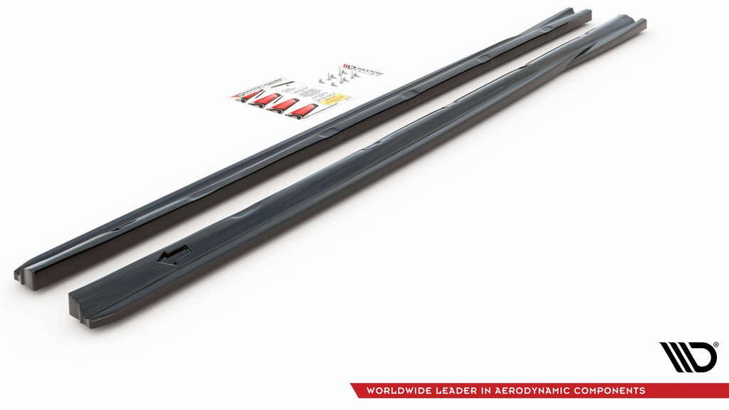 Maxton Design Street+ Seitenschweller Leisten passend für Peugeot 308 SW Mk2 schwarz Hochglanz