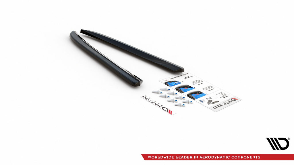 Maxton Design Heck Ansatz Flaps Diffusor passend für Jaguar XJ R-Sport X351 Facelift schwarz Hochglanz