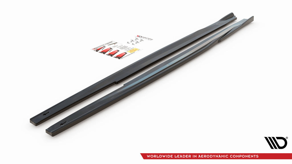 Maxton Design Street+ Seitenschweller Leisten passend für Toyota Corolla GR Sport Hatchback XII schwarz Hochglanz
