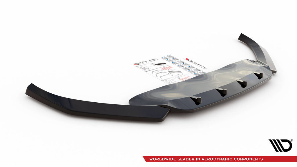 Maxton Design Street+ Spoilerlippe Front Ansatz V.1 passend für VW Passat B8 Facelift schwarz Hochglanz