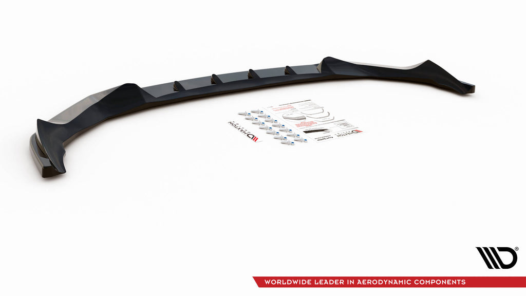 Maxton Design Street+ Spoilerlippe Front Ansatz V.2 passend für BMW X1 M-Paket F48 schwarz Hochglanz