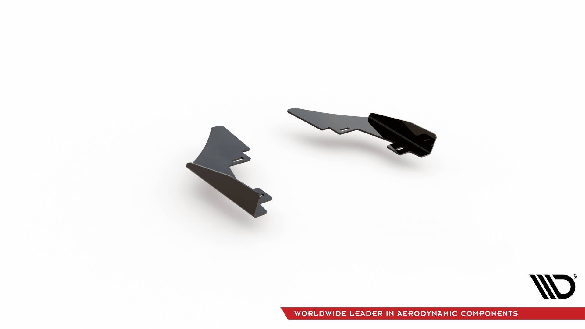 Maxton Design Hintere Seiten Flaps passend für VW Golf GTI Clubsport Mk8 Facelift schwarz Hochglanz
