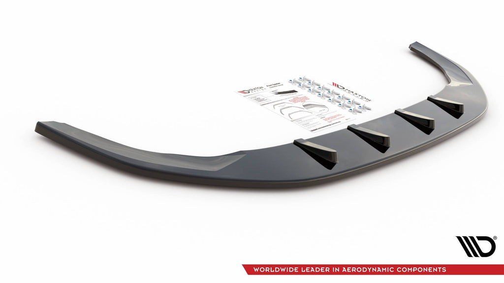 Maxton Design Street+ Spoilerlippe Front Ansatz passend für VW Golf GTI / GTE / GTD / R-Line Mk8 schwarz Hochglanz