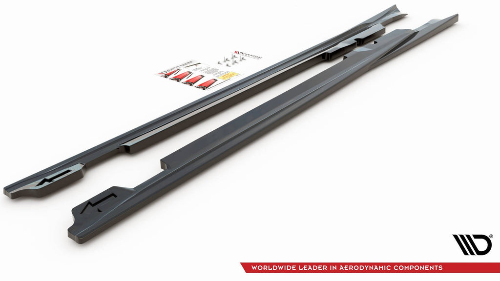 Maxton Design Street+ Seitenschweller Leisten passend für V.1 passend für Porsche Panamera Turbo 970 Facelift schwarz Hochglanz