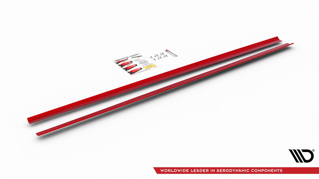 Maxton Design Side Skirts Diffusers VW Polo GTI / R-line Mk6 schwarz Hochglanz für Volkswagen Polo Mk6