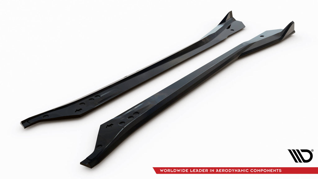 Maxton Design Street+ Seitenschweller Leisten V.2 passend für Chevrolet Corvette Stingray C7 schwarz Hochglanz
