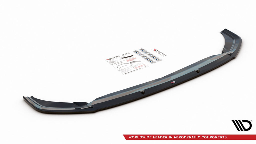 Maxton Design Street+ Spoilerlippe Front Ansatz V.1 passend für VW Polo GTI / R-line Mk6 schwarz Hochglanz