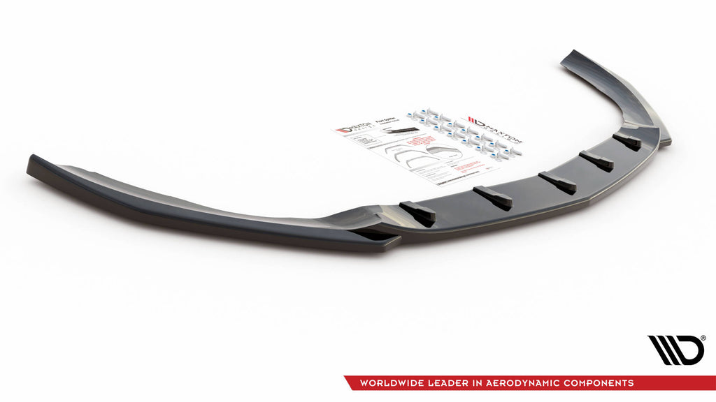 Maxton Design Street+ Spoilerlippe Front Ansatz V.5 passend für Mercedes A35 AMG / AMG-Line W177 schwarz Hochglanz