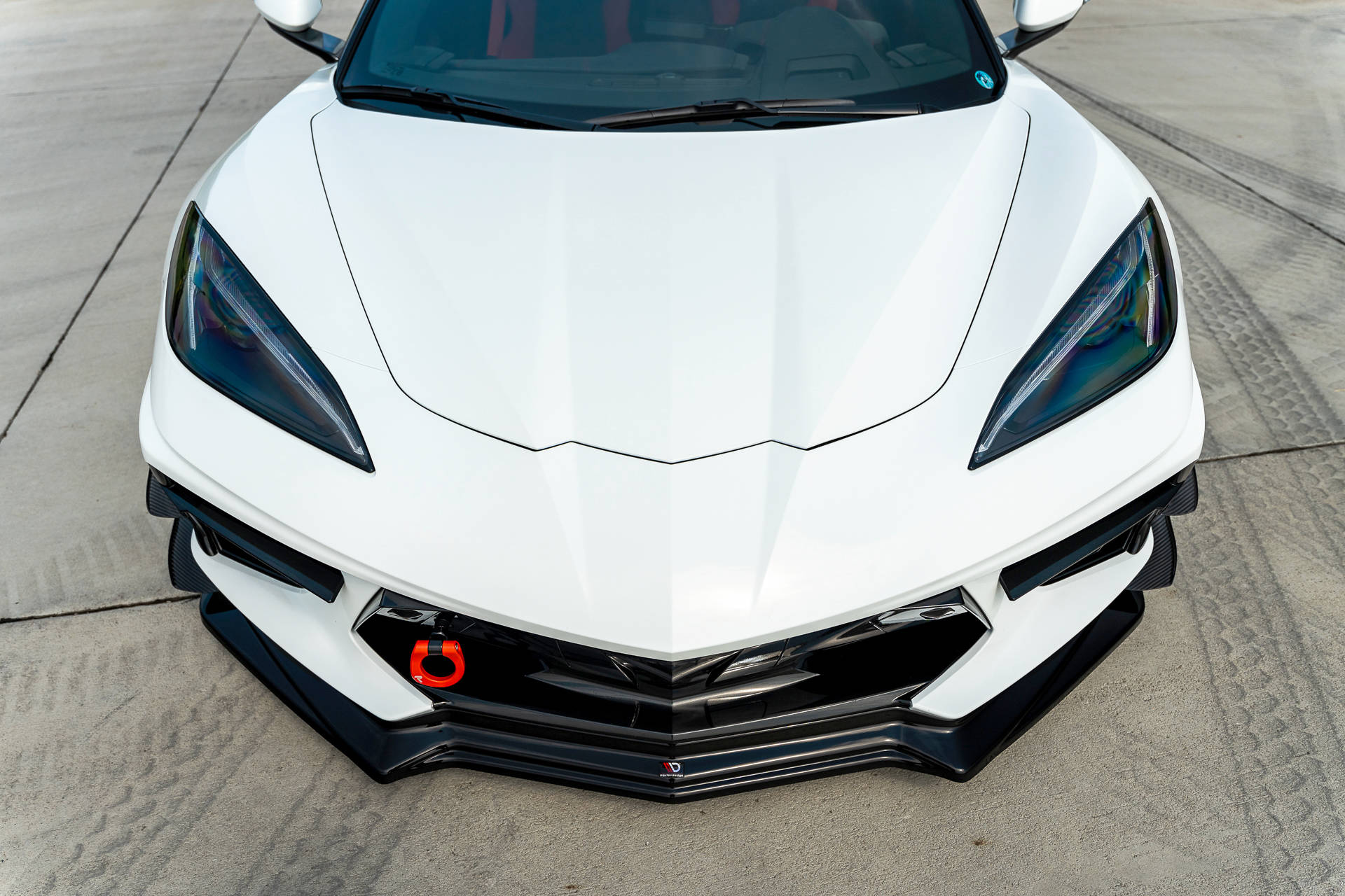 Maxton Design Street+ Spoilerlippe Front Ansatz passend für Chevrolet Corvette C8 schwarz Hochglanz