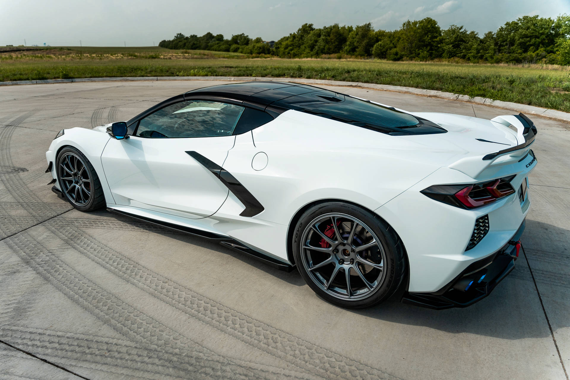 Maxton Design Street+ Seitenschweller Leisten passend für Chevrolet Corvette C8 schwarz Hochglanz